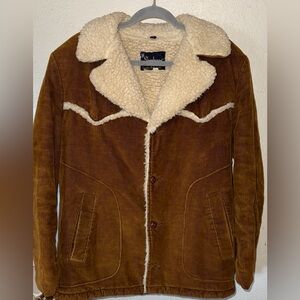 Shaneswear Brown Western Sherpa Lined Jacket Button Closure
